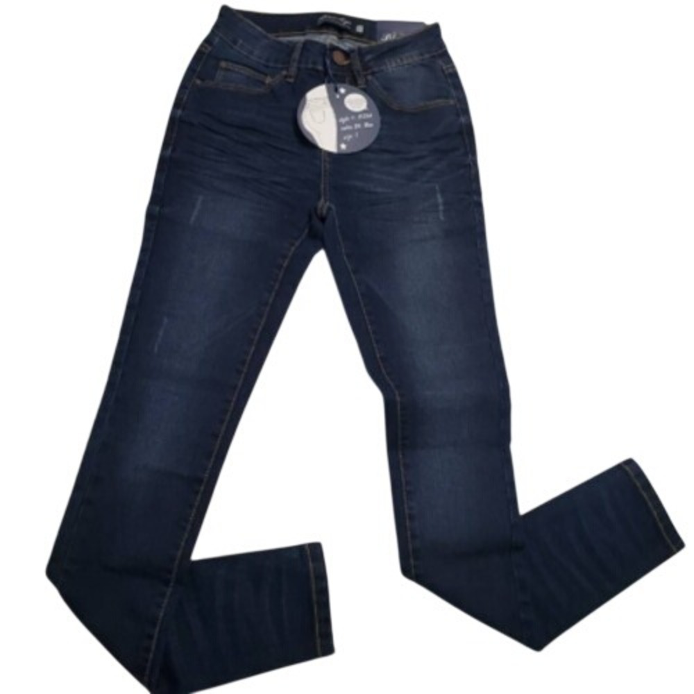 Blue Age Denim Collection Womens Slim Skinny Jeans Blue Whiskered Juniors 11 New